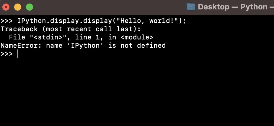 NameError- name iPython is not defined